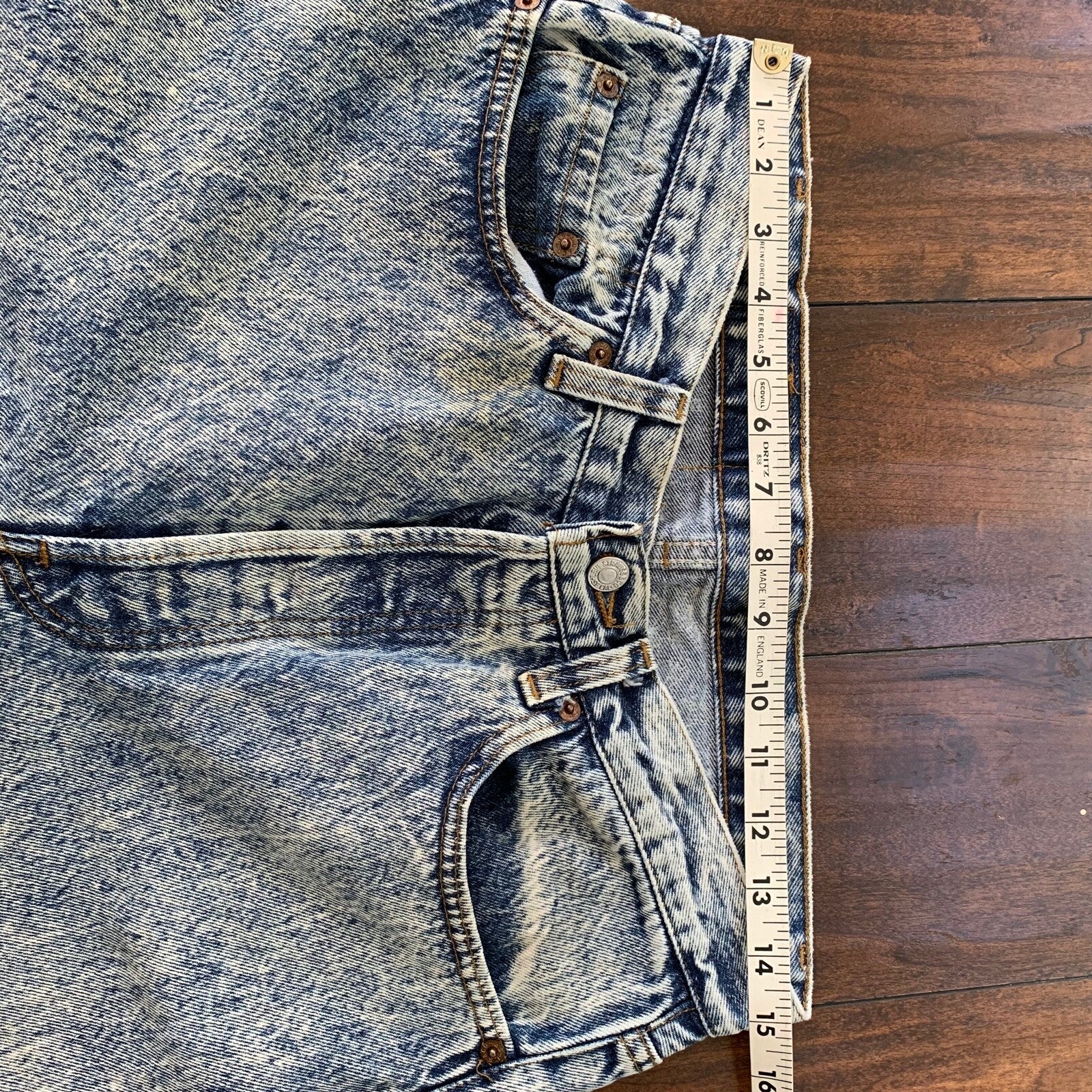 Levis 501 Vintage 80s USA XX Straight Leg Jeans Blue Acid Wash 33x32 Act 30x29