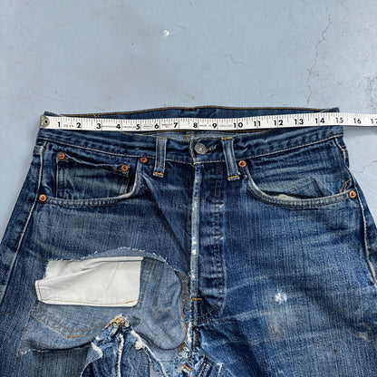 Levis 501 VTG 70s SS Redline Selvedge Jeans XX Thrashed Boot Cut Act 30x31