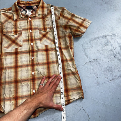 Patagonia Men's Button Down Short Sleeve Shirt S Organic Cotton Plaid Fall