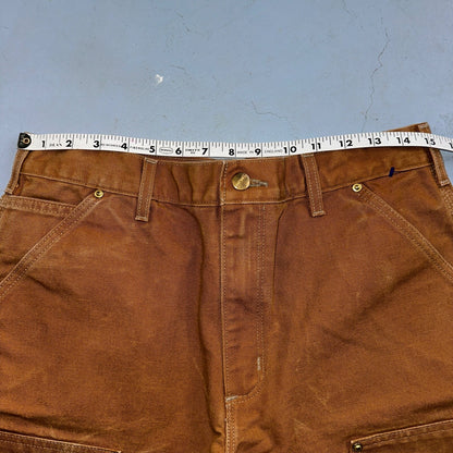 Carhartt Shorts VTG Double Knee Carpenter Pants USA B01 Brown Act 33 30x18