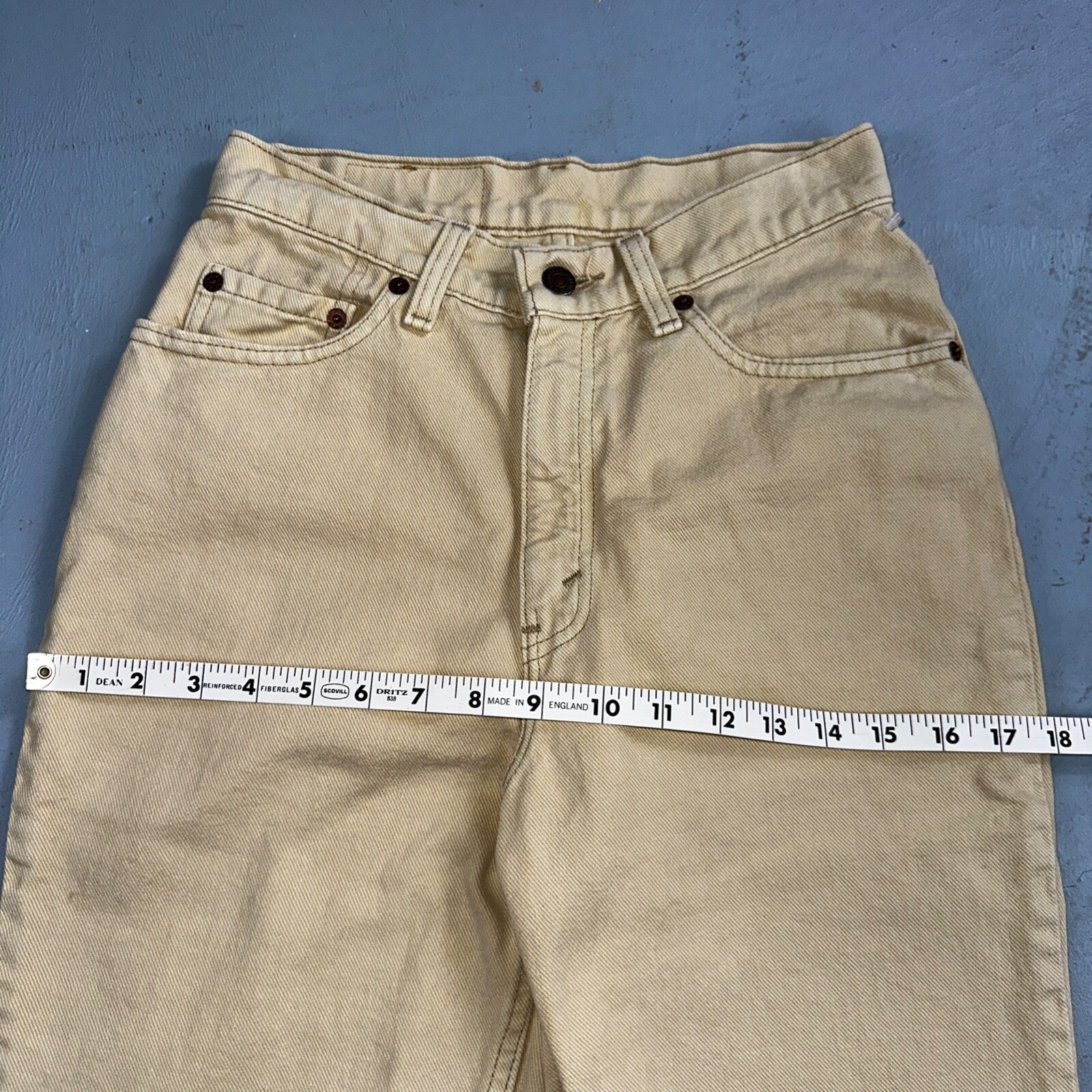 Levis 512 Vintage 90s USA Women Jeans Cream Slim Tapered Leg 7 M 501 Act 25x26