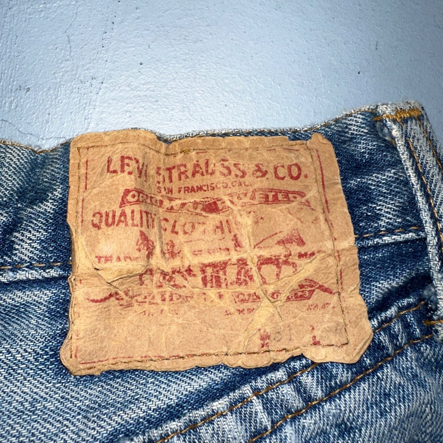 Levis 501 Vintage 70s SS Redline Selvedge USA 66 Jeans Thrashed 31x34 Act 29x30