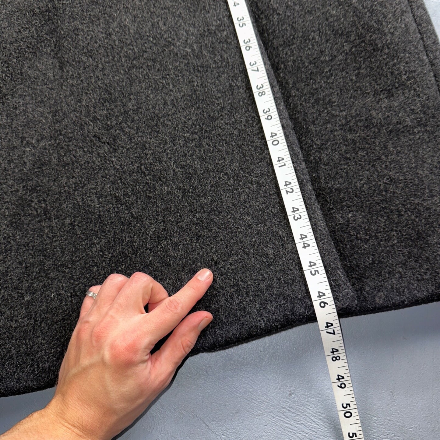 VTG Pavilion Petite Gray Coat  Womens  Double Breasted Long Trench Overcoat Sz L