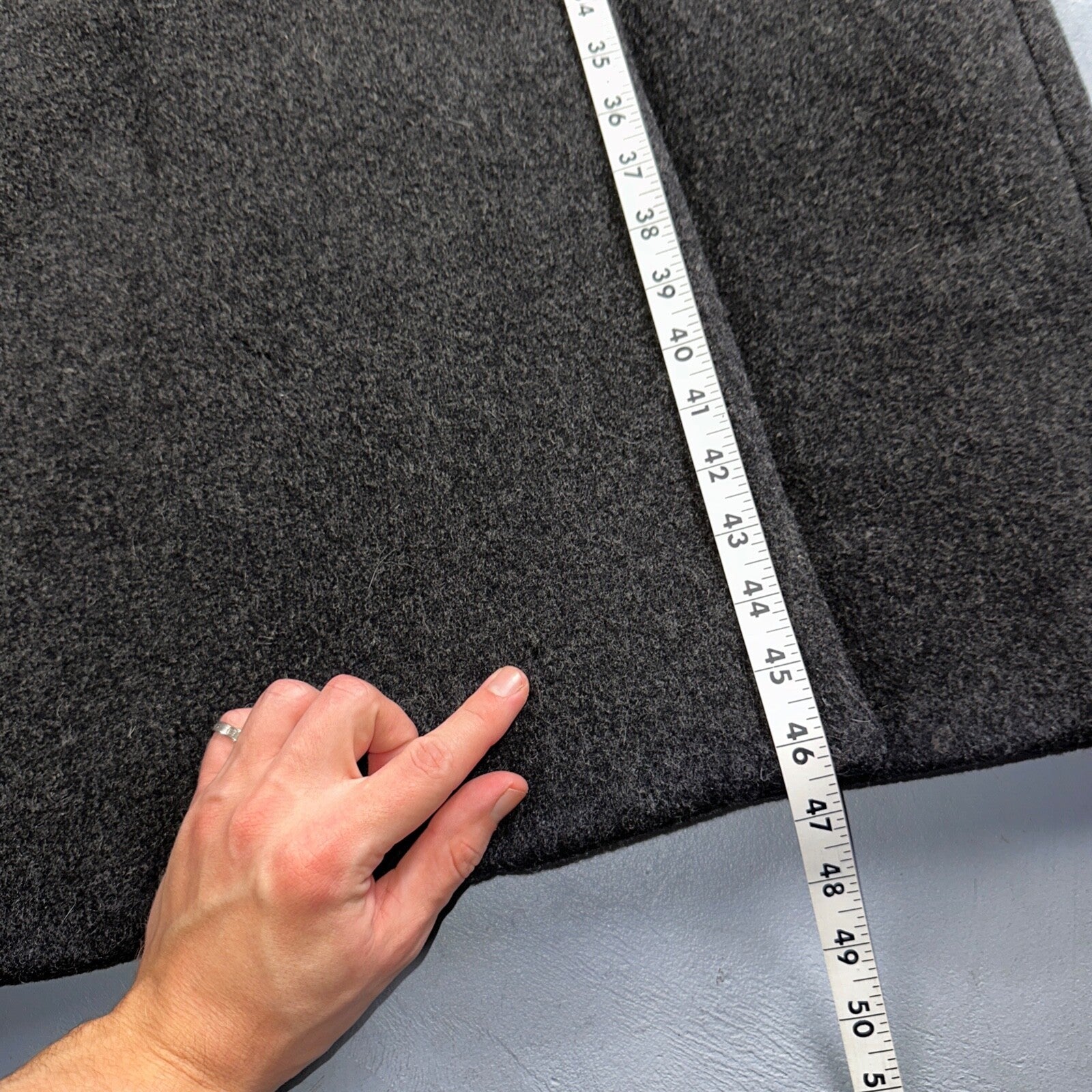 VTG Pavilion Petite Gray Coat  Womens  Double Breasted Long Trench Overcoat Sz L