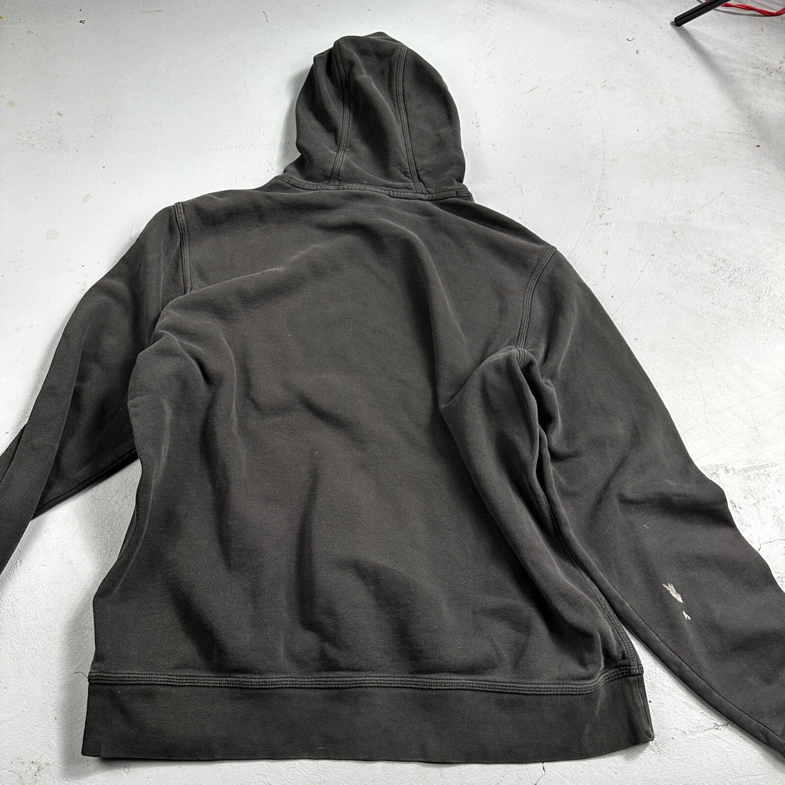 Nike Hoodie Men 2XL Black Swoosh Hooded Pullover Tonal Basic Fleece