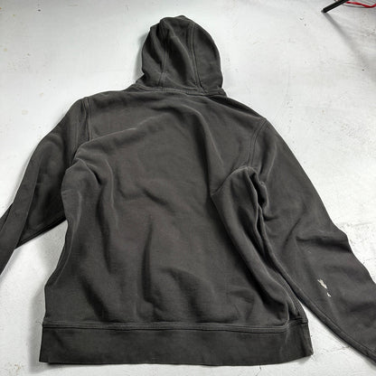 Nike Hoodie Men 2XL Black Swoosh Hooded Pullover Tonal Basic Fleece