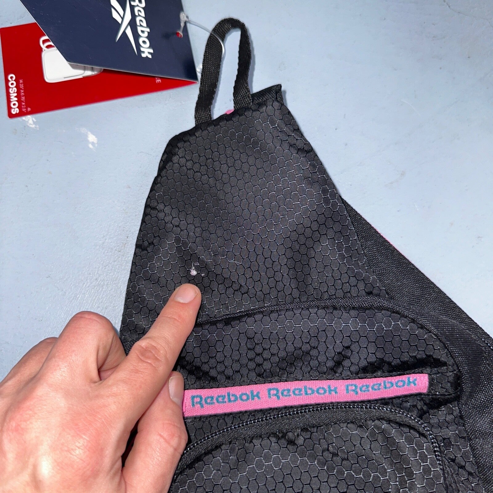 REEBOK Cosmos Crossbody Sling Bag Back Pack Black Pink Lightweight NWT