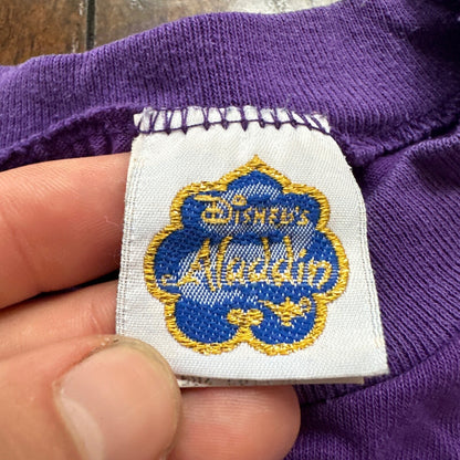 Aladdin Genie Purple AOP Vintage T Shirt 90s Single Stitch Kids Medium Disney
