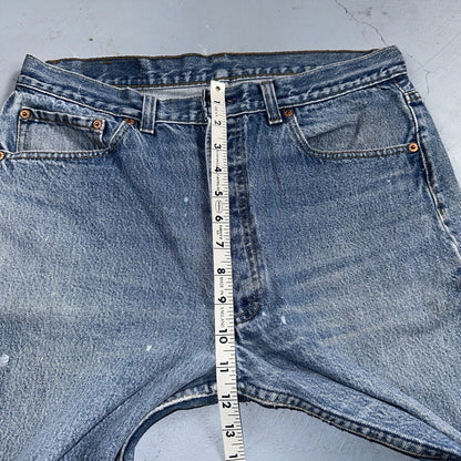 Levis 501 Vintage 90s USA 80s XX Straight Leg Jeans 35x36 Light Wash Act 32x31