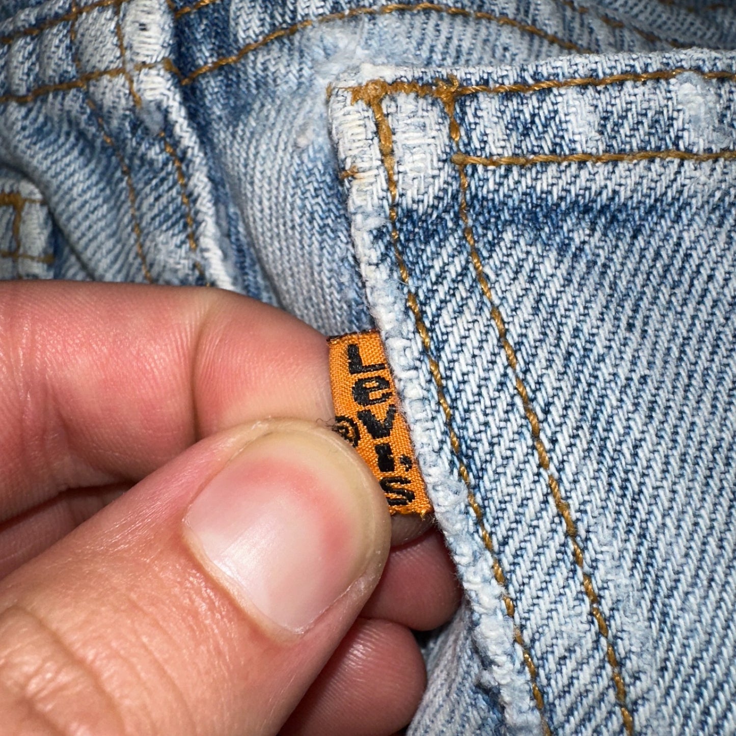 Levis 550 Vintage 90s USA Orange Tab Relaxed Blue Ligh Wash Jeans 36x32 Ac 33x30