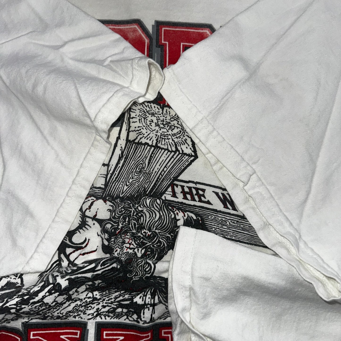 Rare Vintage 90s Living Epistles Lords Gym Graphic Jesus AOP Shirt 2XL Rap Band