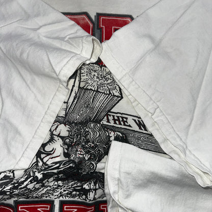 Rare Vintage 90s Living Epistles Lords Gym Graphic Jesus AOP Shirt 2XL Rap Band