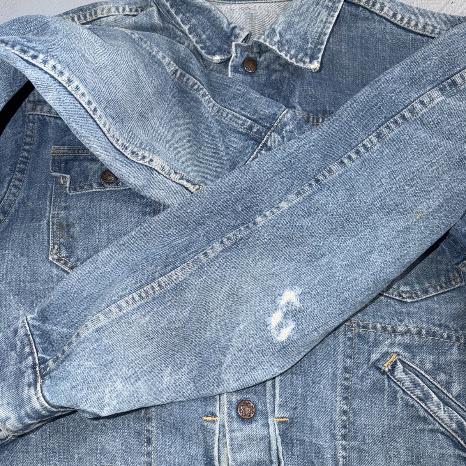 VTG Penneys Ranch Craft Selvedge Denim Jacket Cotton Type 2 Rockabilly 60s