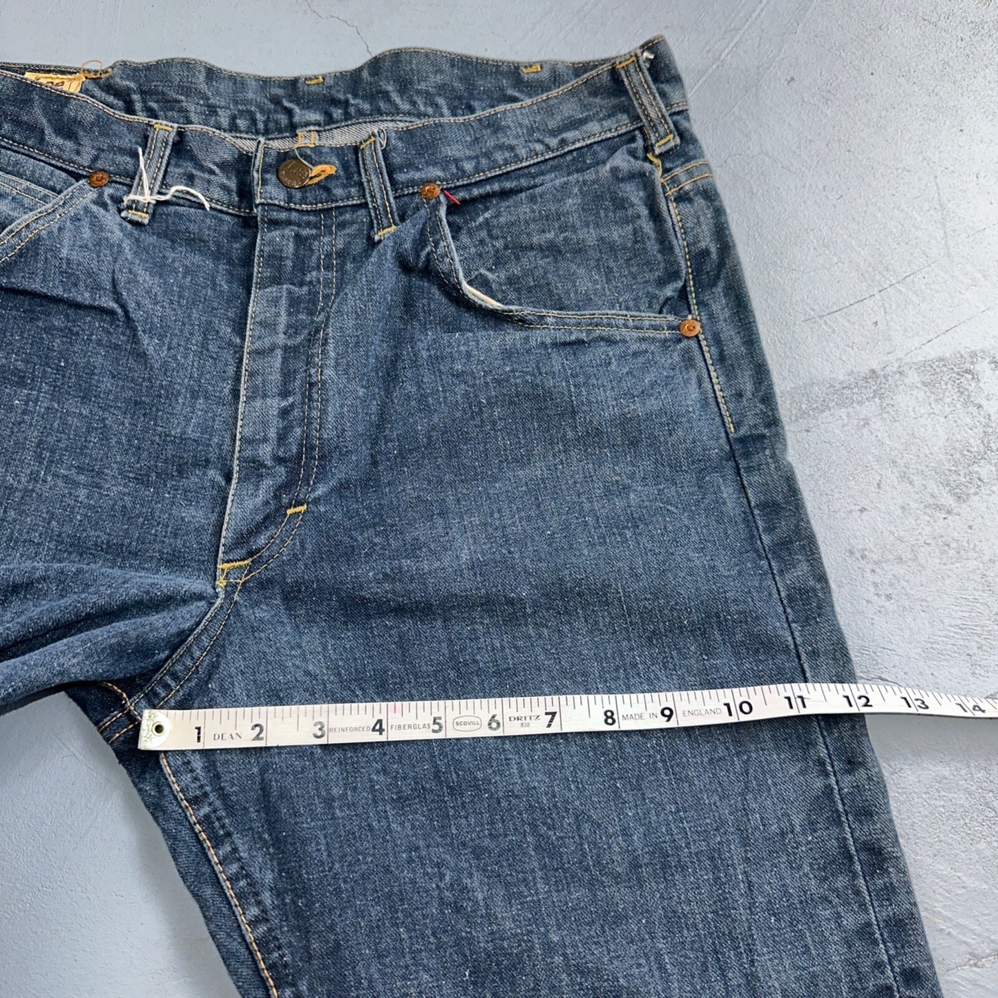 Lee VTG 70s Riders Denim Boot Cut Flare Jeans USA 33x35 Dark Wash Cowboy 1970s