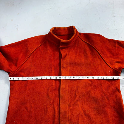Vintage 60s 70s Wool Delivery Workwear Jacket M Rockabilly Burnt Orange Red