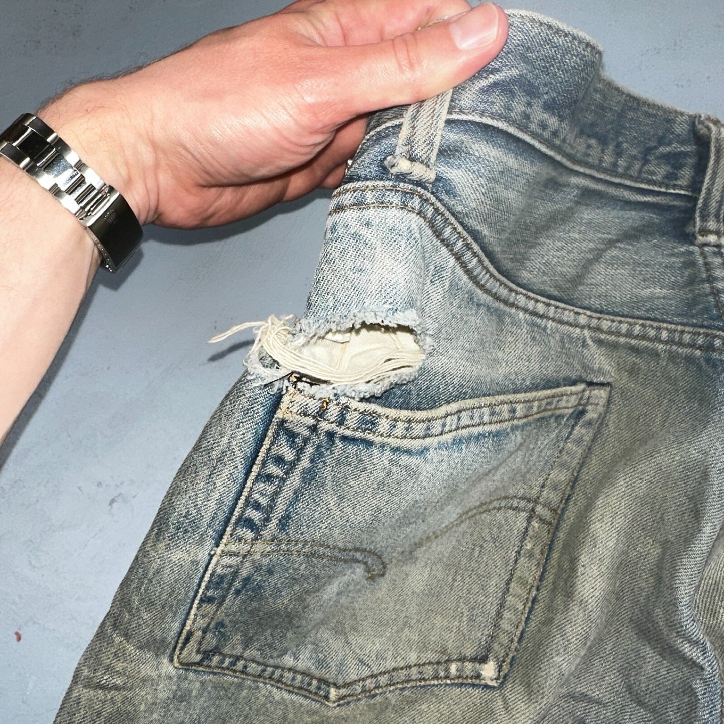 Levis 501 Vintage 80s Redline Selvedge USA XX Jeans Med Wash 34x38 Act 31x27