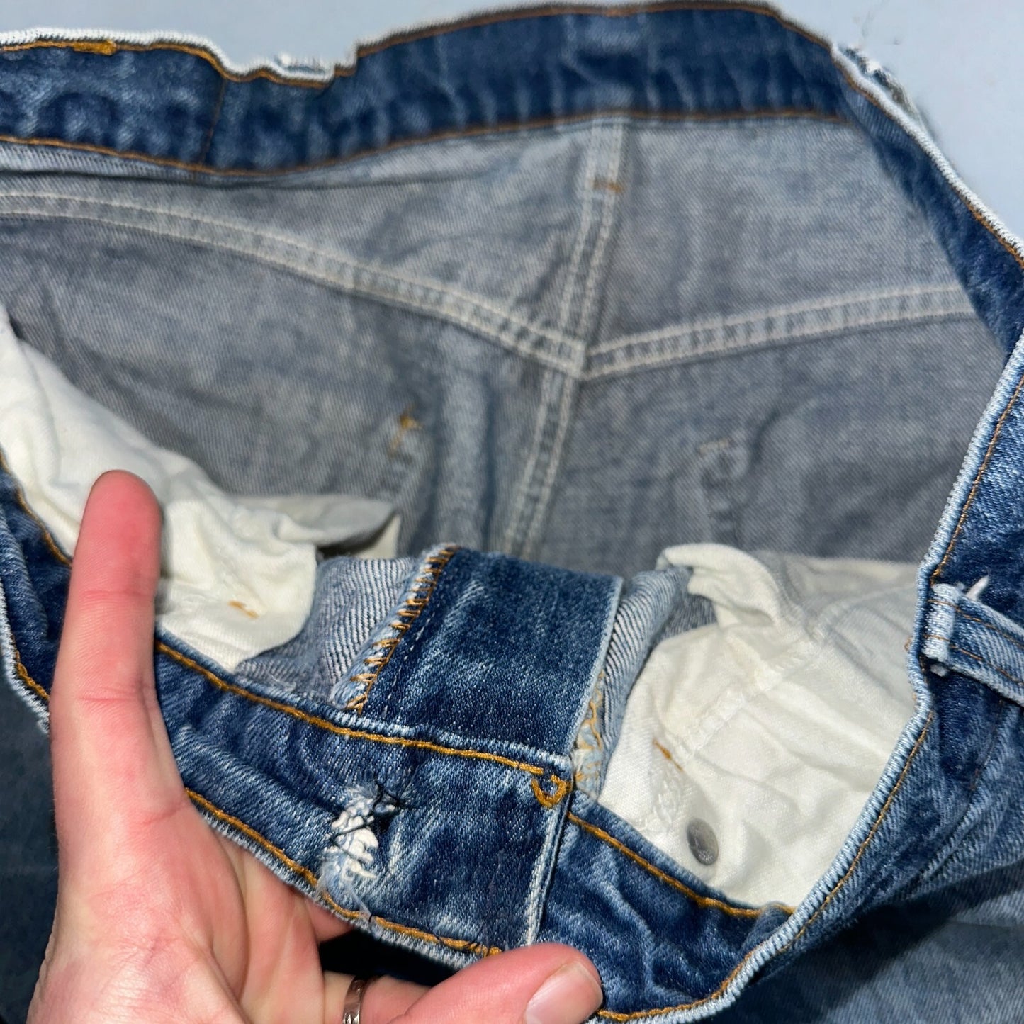 Levis 517 Vintage 80s USA Orange Tab Bootcut Flare Blue Worn Jeans Act 32x25