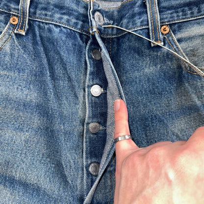 Levis 501 Vintage 90s Mexico Straight Leg Jeans 36x30 Y2K Med Wash Act 33x27