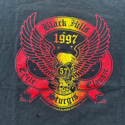 Sturgis Black Hills Rally 1997 Vintage T Shirt Black Harley Motorcycle Grunge XL