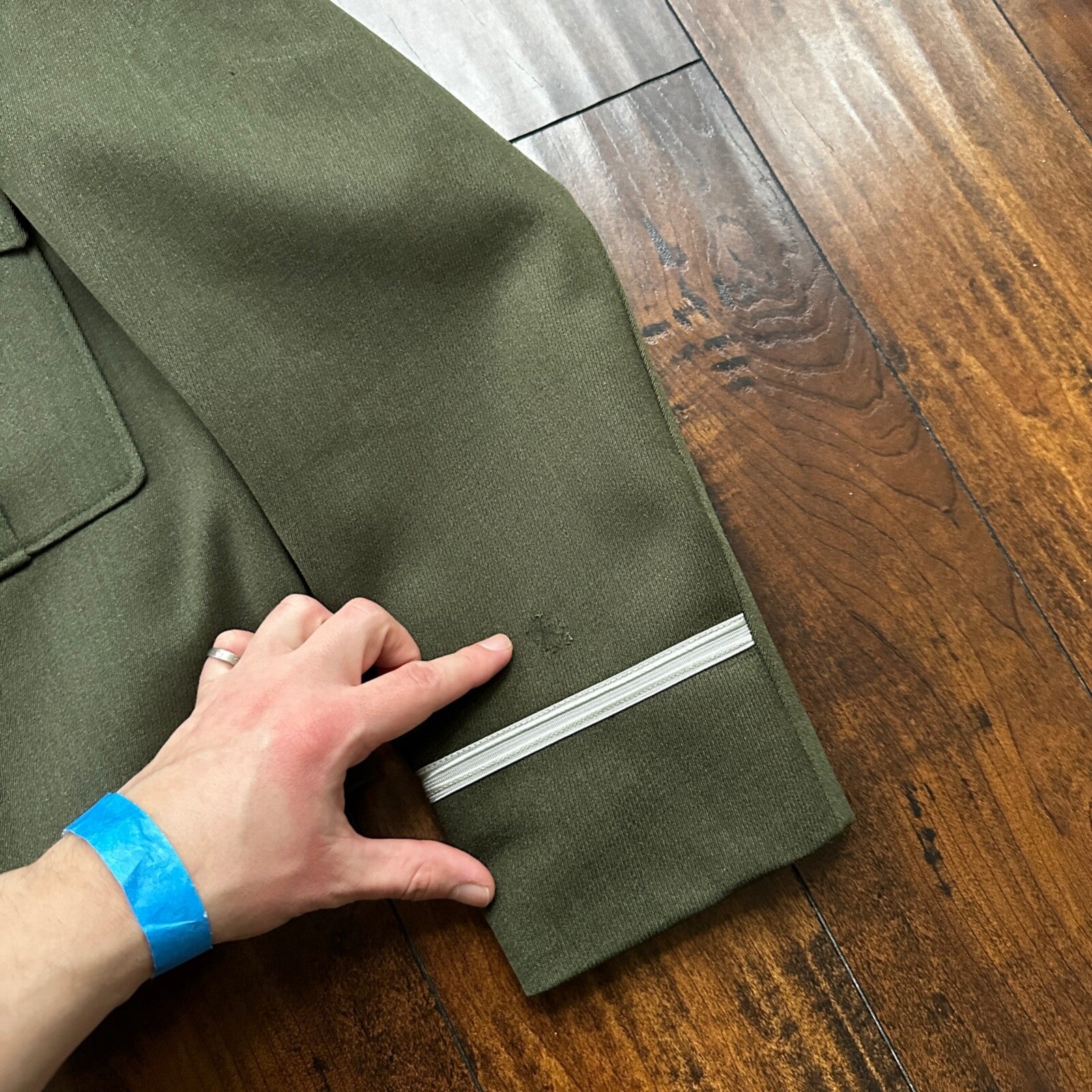 WWII Nurse Uniform Green Wool Cropped 1940s Vintage Jacket Air Force USA Talon