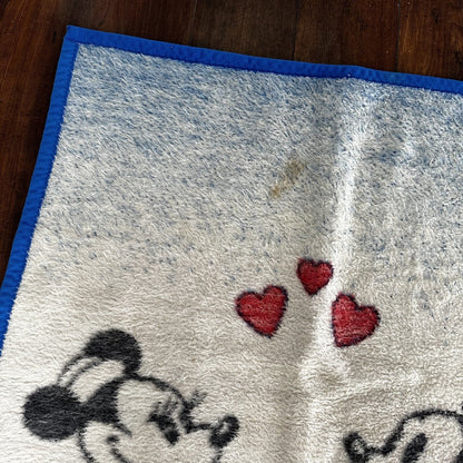 VTG Biederlack Disney Mickey Minnie Reversible Infant Throw Blanket 1984 80s