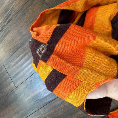 VTG 1960s Rockabilly Womens Dress Summer Skirt 60s 70s Top Orange Mexico Stripe