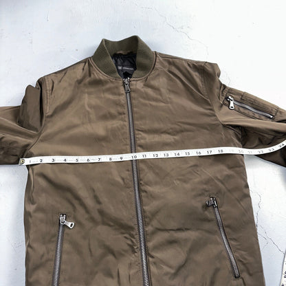 INC International Concepts Brown Bomber Jacket Mens S Full Zip Metallic