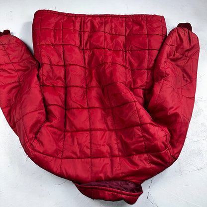 Haband Jacket Mens Red Barn Chore Puffer Coat Hood Zip Up Scovill 70s Fur Lined