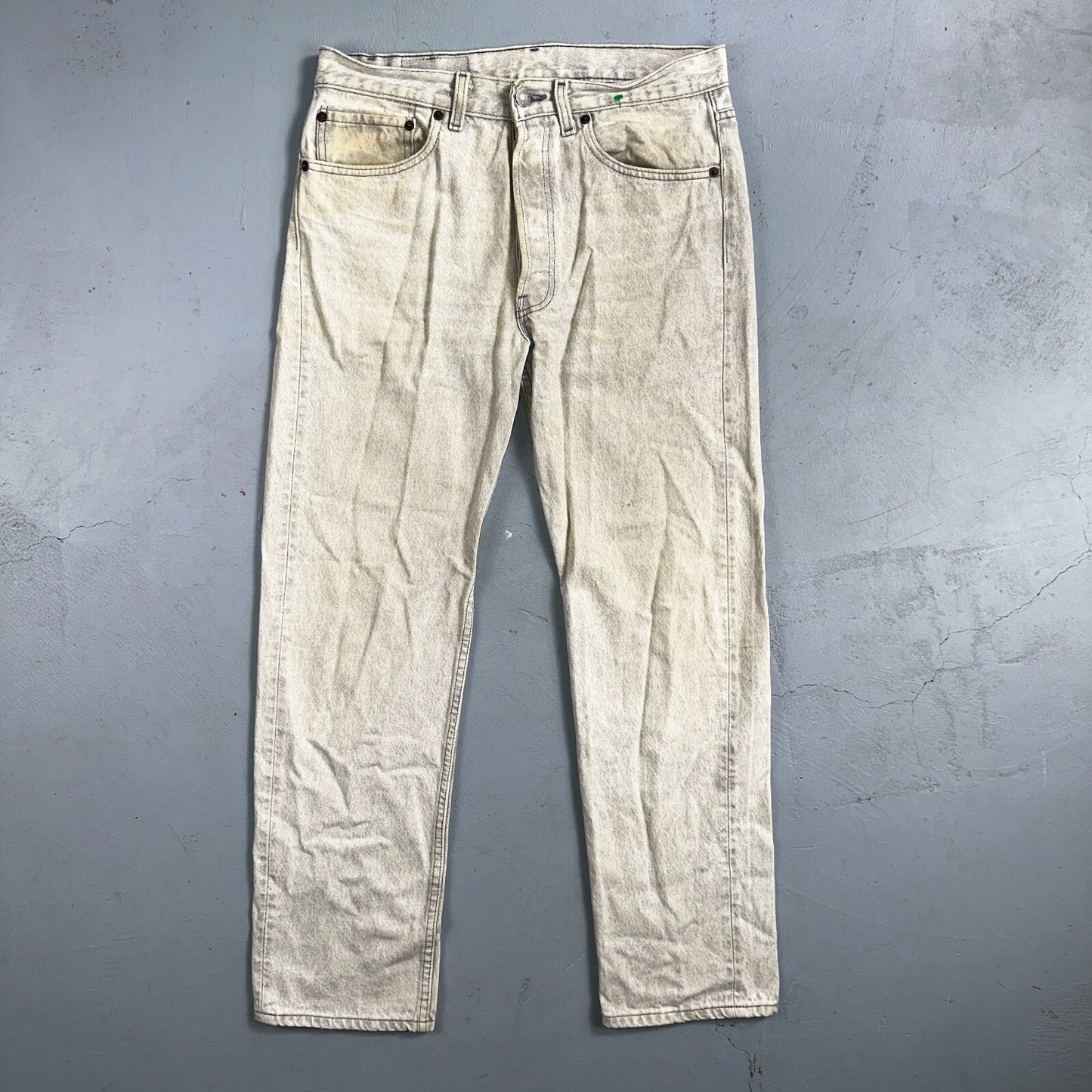 Levis 501 Vintage 90s USA XX Straight Leg Jeans 31x30 Gray Light Wash Act 31x29