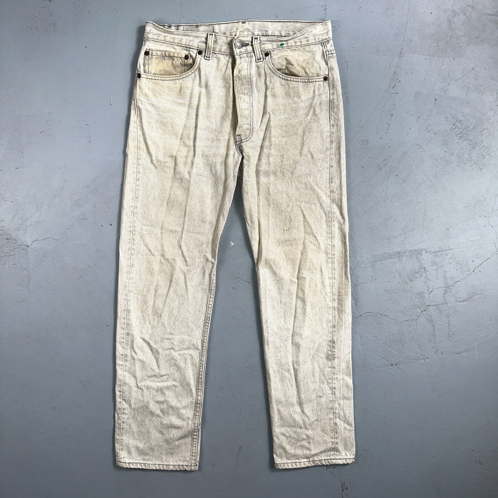 Levis 501 Vintage 90s USA XX Straight Leg Jeans 31x30 Gray Light Wash Act 31x29