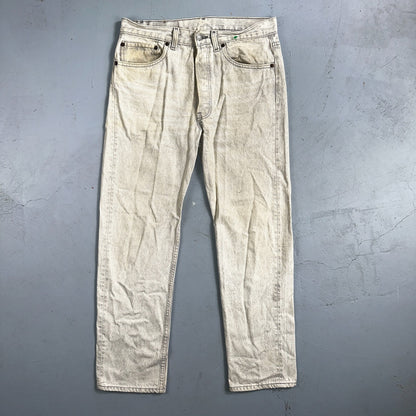 Levis 501 Vintage 90s USA XX Straight Leg Jeans 31x30 Gray Light Wash Act 31x29