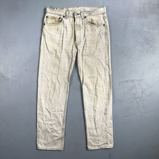 Levis 501 Vintage 90s USA XX Straight Leg Jeans 31x30 Gray Light Wash Act 31x29