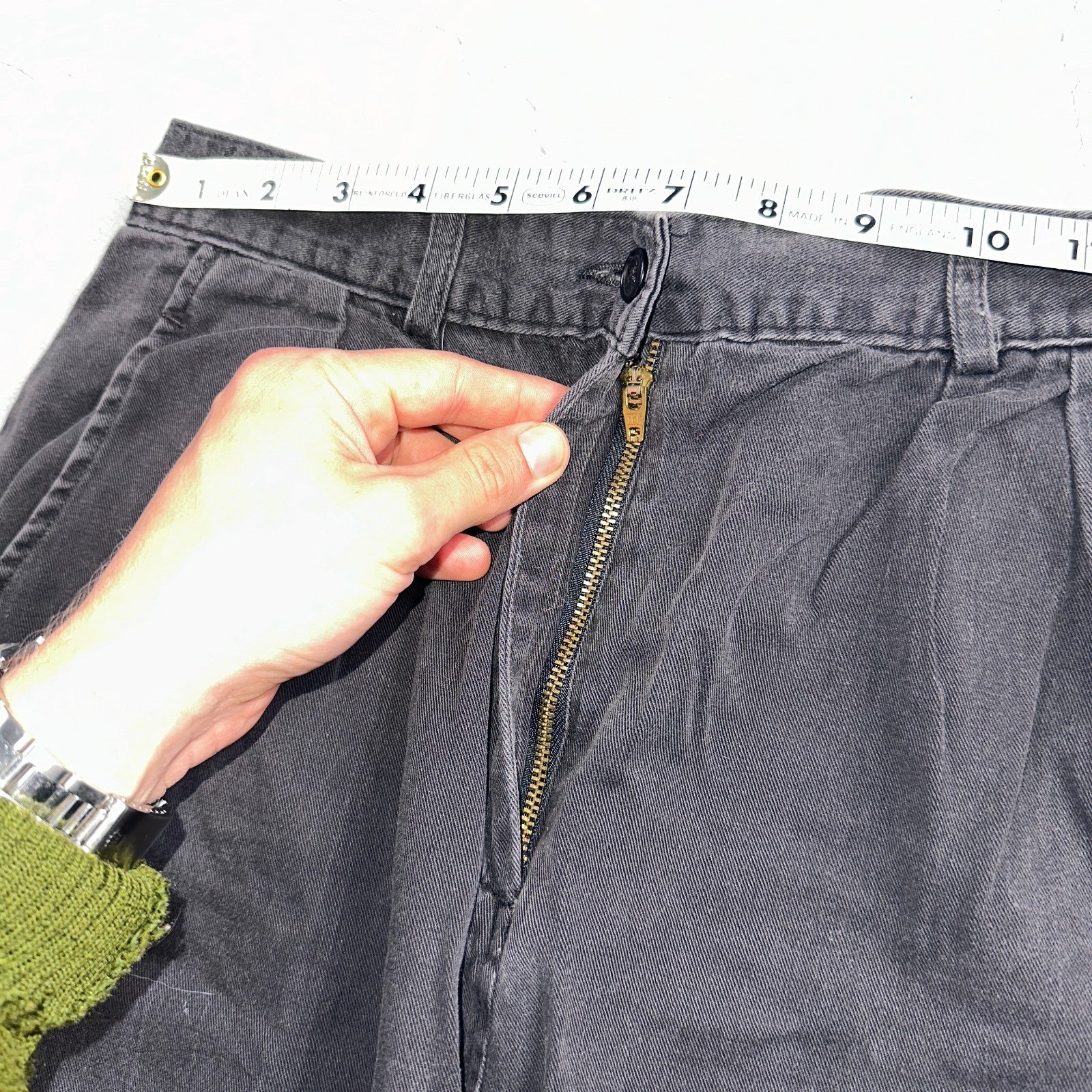 Vintage 90s J Crew Cotton Pencil Skirt 10 Black Front Office Career USA Preppy