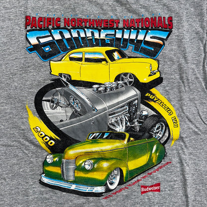 Budweiser Beer Cars VTG T Shirt Muscle Good Guys Racing FOTL PNW Portland Oregon