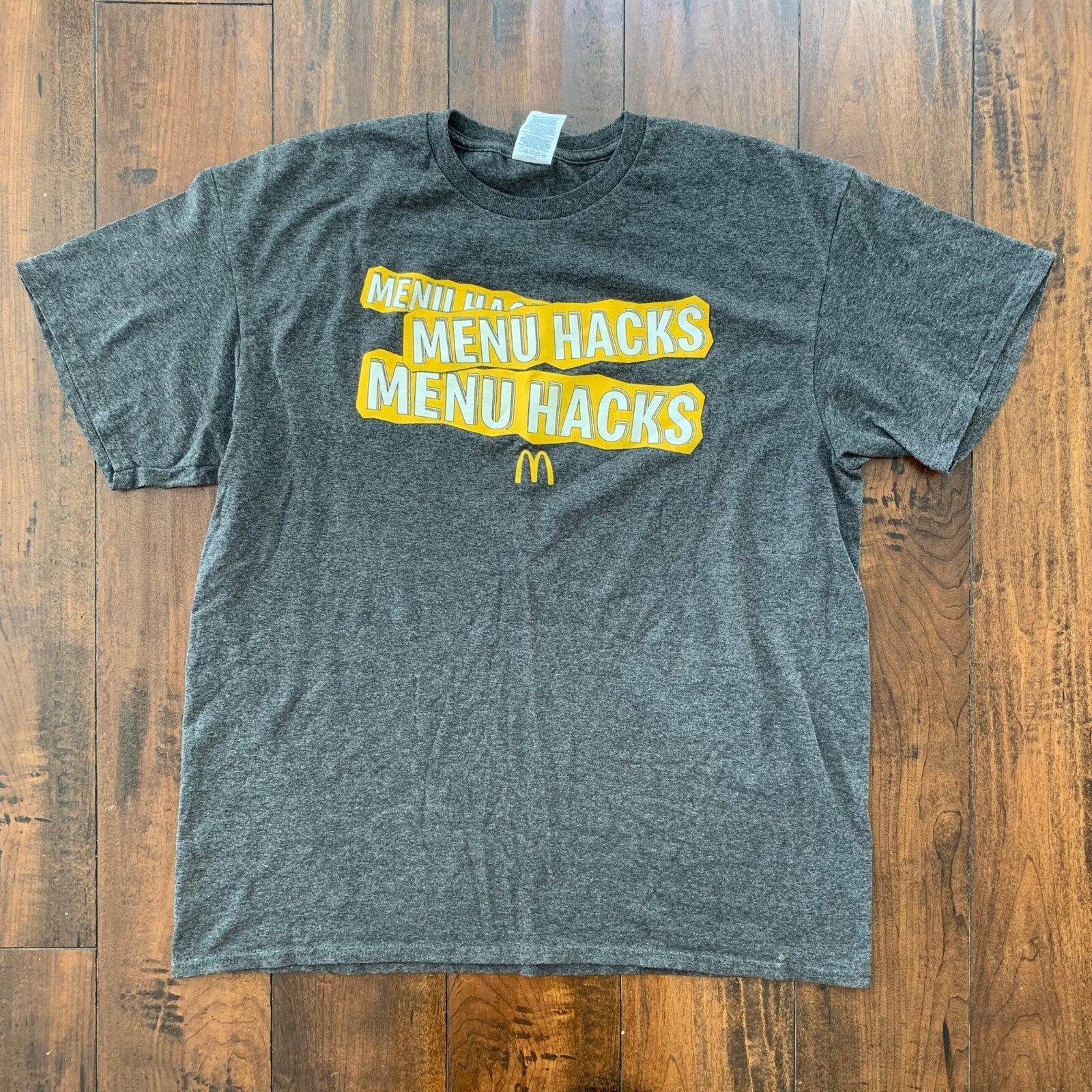 McDonalds Employee Y2K Vintage Style T Shirt Promo Food USA Menu Hacks