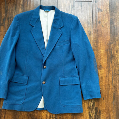 VTG Pendleton Jacket Blazer Men's 42 Blue 100% Pure Virgin Wool USA Western 70s