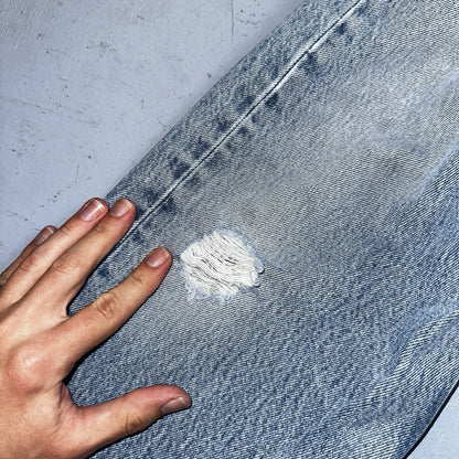 Levis 501 Vintage 90s XX Straight Leg Mexico Jeans 34x36 Light Wash Act 31x32