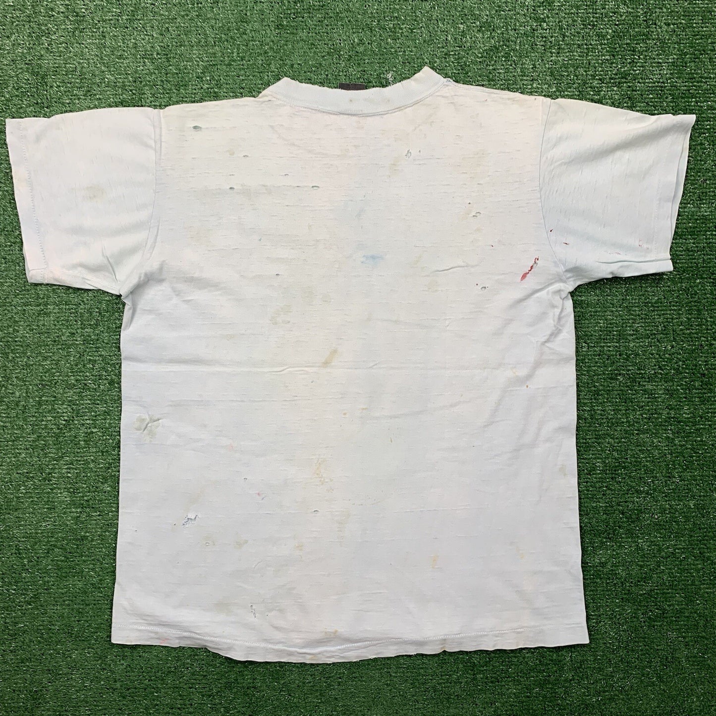 Nike Vintage T Shirt Mens L Quad Block Print Thrashed 70s Original Distressed