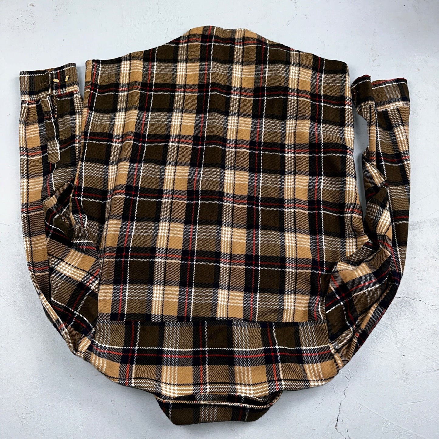 VTG Mens Store JC Penny Thick 100% Acrylic Flannel Work Shirt M 80s Plaid Brown