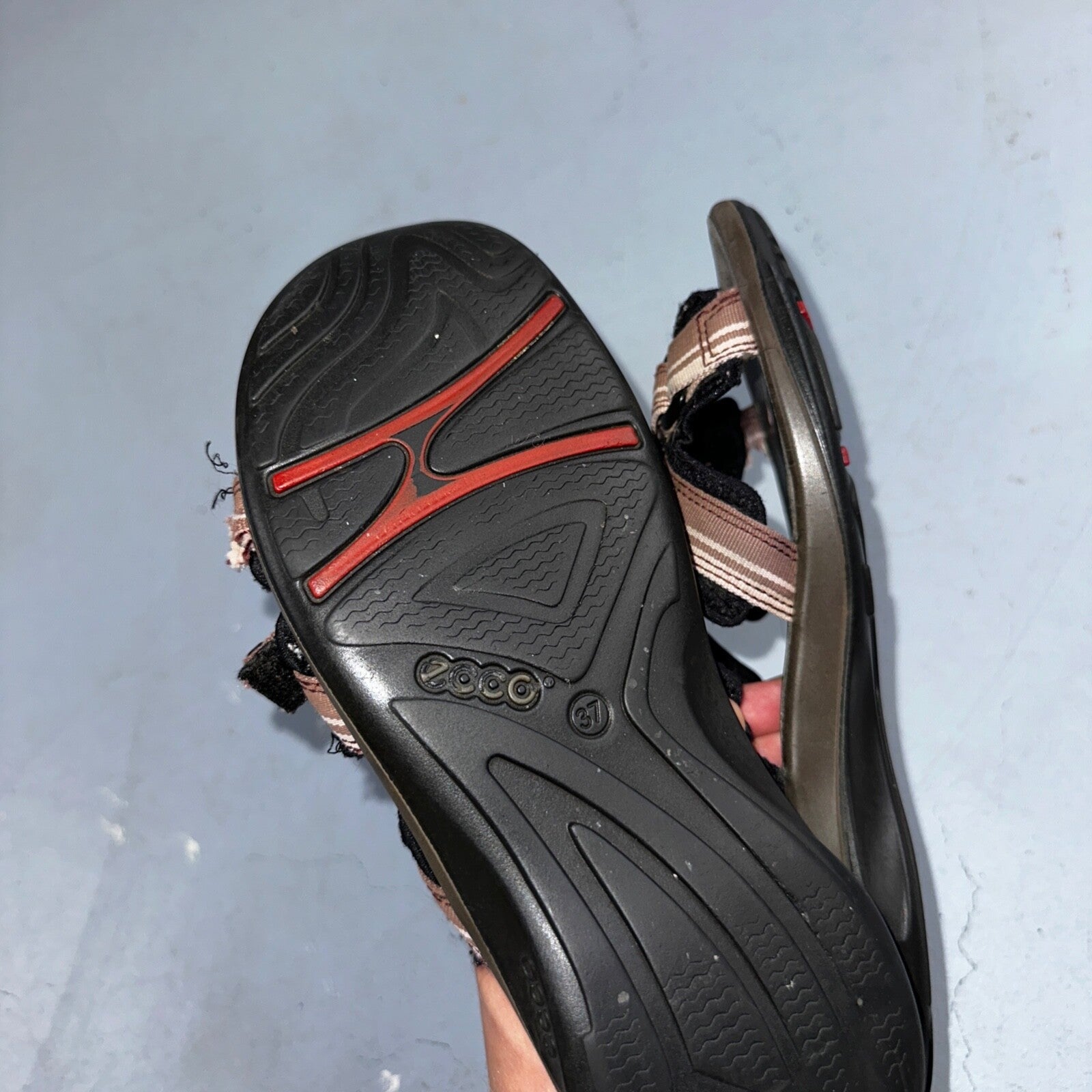 Ecco Hiking Sandals Womens 37 US 6/6.5 Brown Offroad Yucatan Outdoors FLAWS