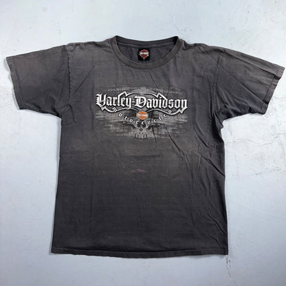 Harley Davidson Eugene Oregon VTG T Shirt Doyles Grunge Faded Black Y2K USA