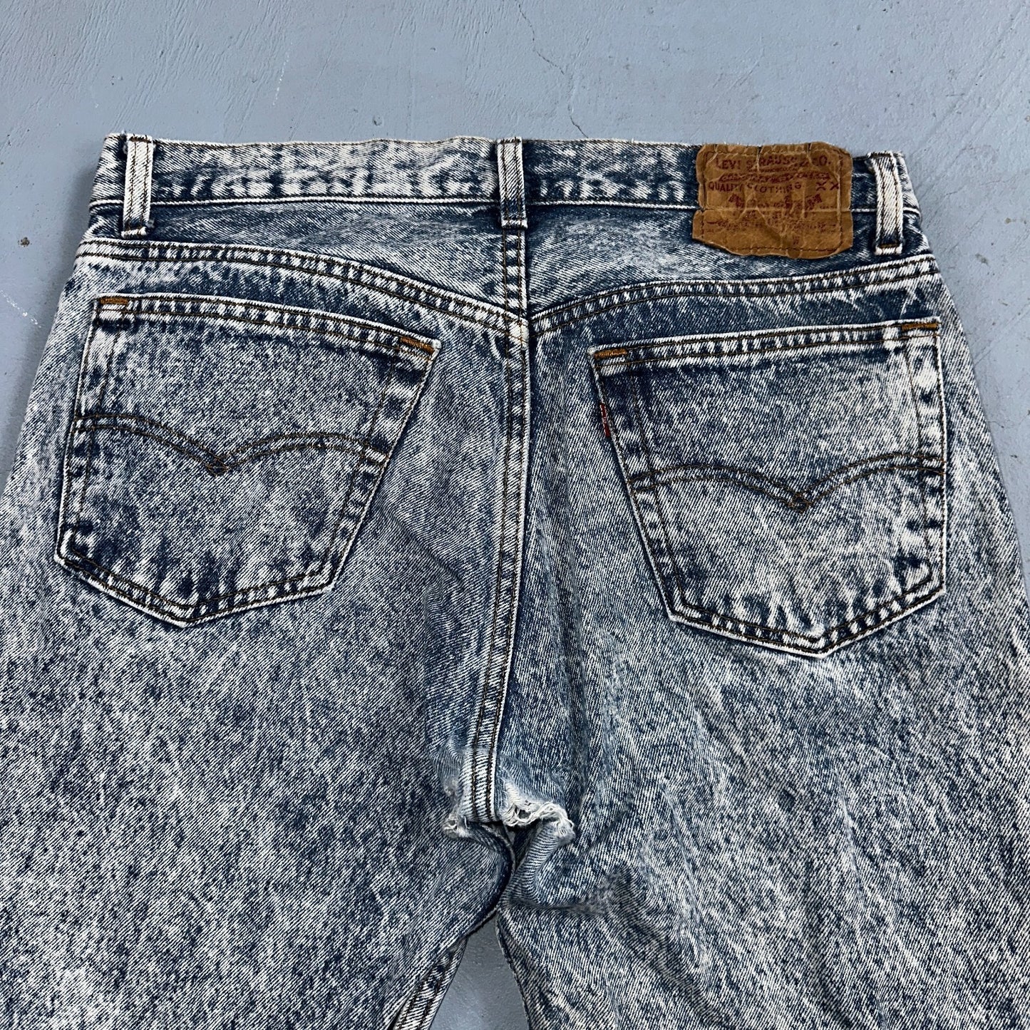 Levis 501 Vintage 80s USA XX Straight Leg Jeans Blue Acid Wash 32x34 Act 31x33