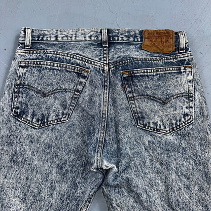 Levis 501 Vintage 80s USA XX Straight Leg Jeans Blue Acid Wash 32x34 Act 31x33