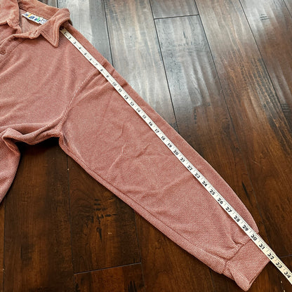 VTG 80s Trader Bay Velour Sweatshirt Sweater Polo Shirt Checker Rockabilly