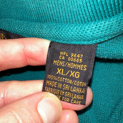 Eddie Bauer Vintage Polo Shirt Mens XL Green Collar Classic Preppy Knit 90s
