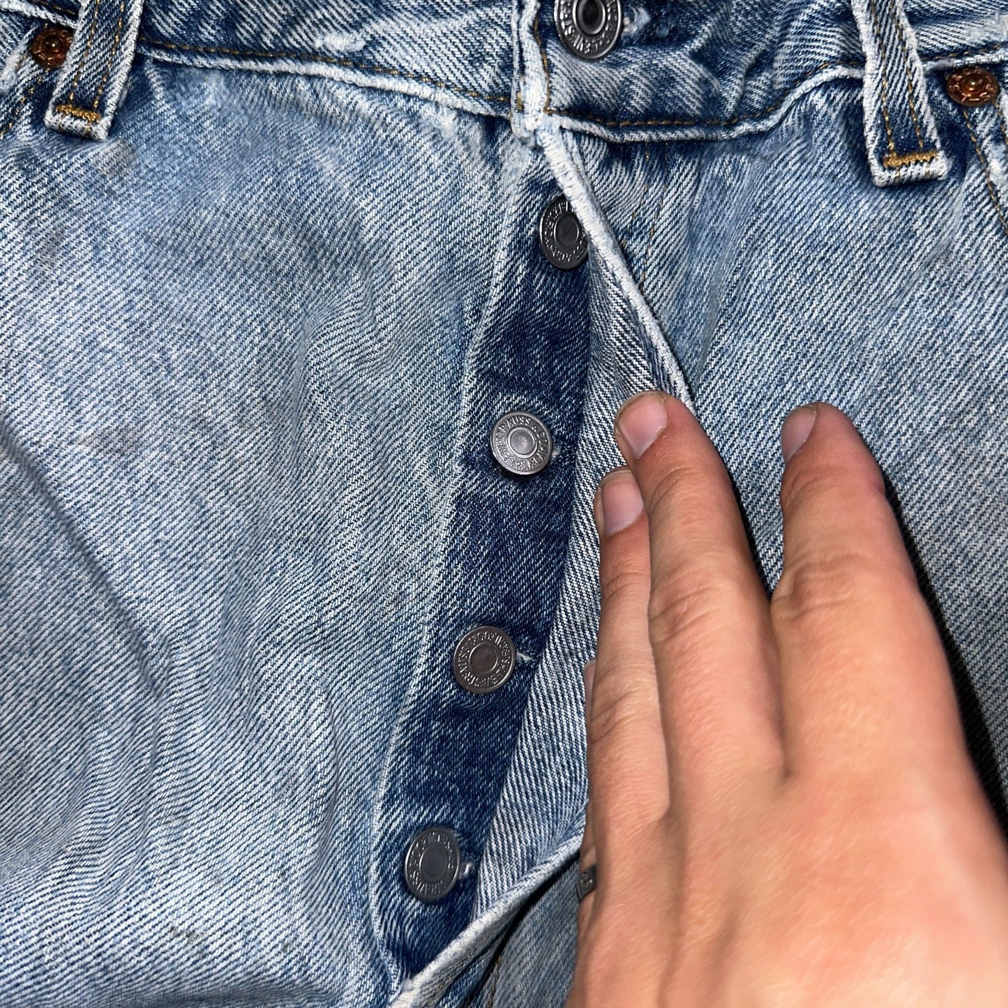 Levis 501 Vintage Y2K 90s XX Straight Leg Jeans Blue Light Wash 36x34 Act 33x32