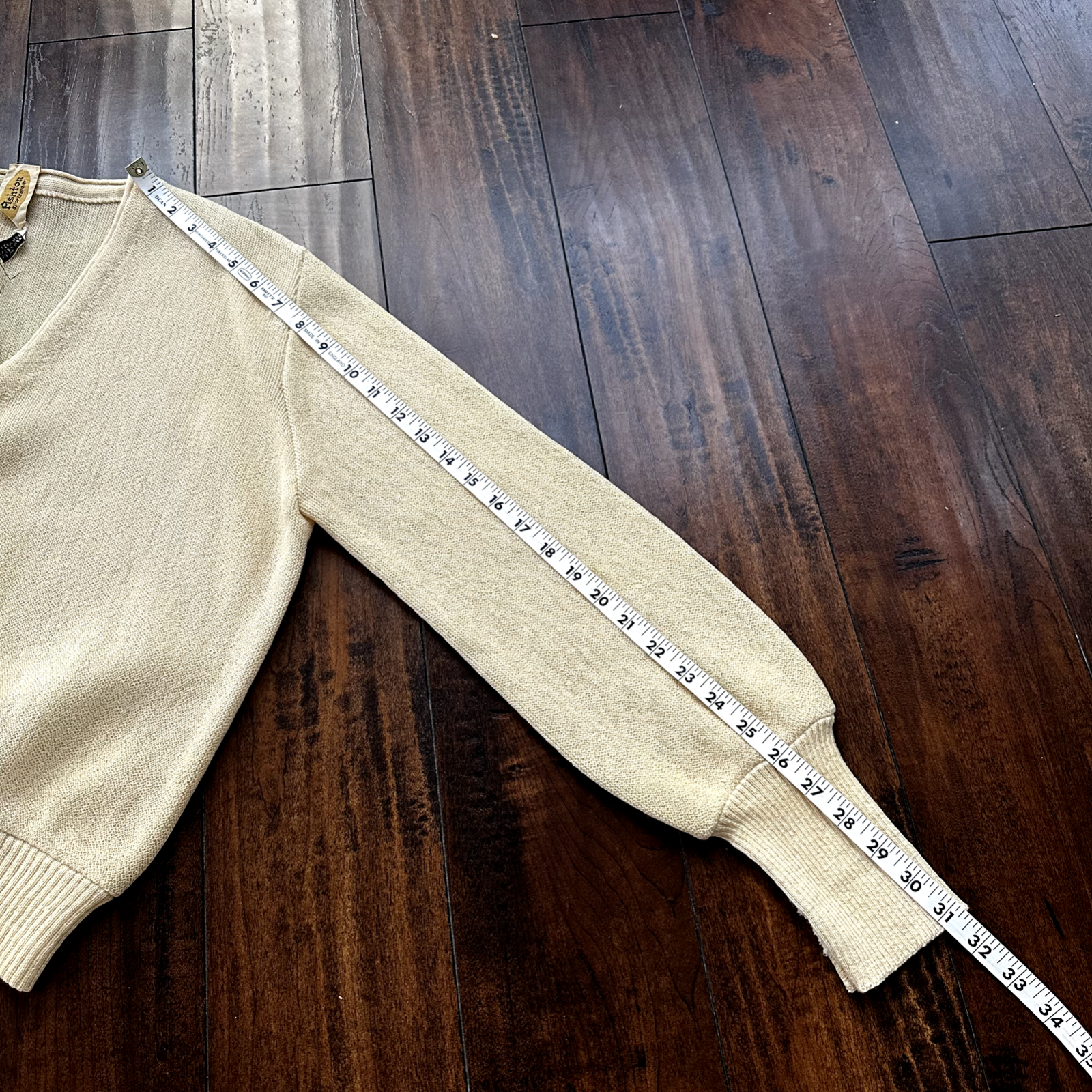 VTG 60s 70s Cardigan Sweater Alpaca Wool Kurt Cobain Cream Yellow Winter Cool