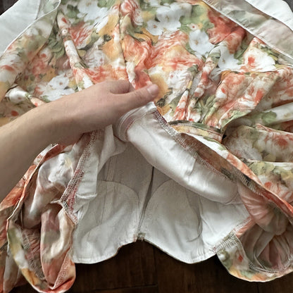 Floral Lantern Sleeve Mini Dress Hoop Skirt Halloween Sexy Vintage Style Hot