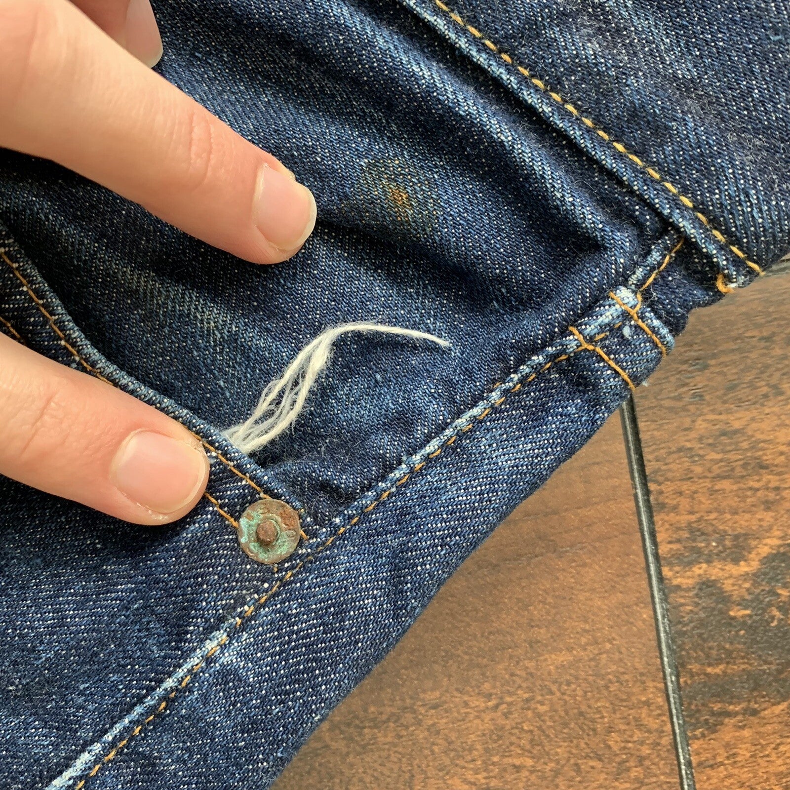 Levis 501 XX Big E Vintage 60s Redline Selvedge Denim Jeans DARK 29x34 Ac 27x30