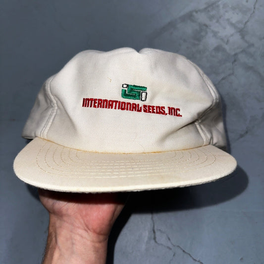 International Seeds VTG Hat Cap Snapback 80s Farming Trucker Basic Crunchy